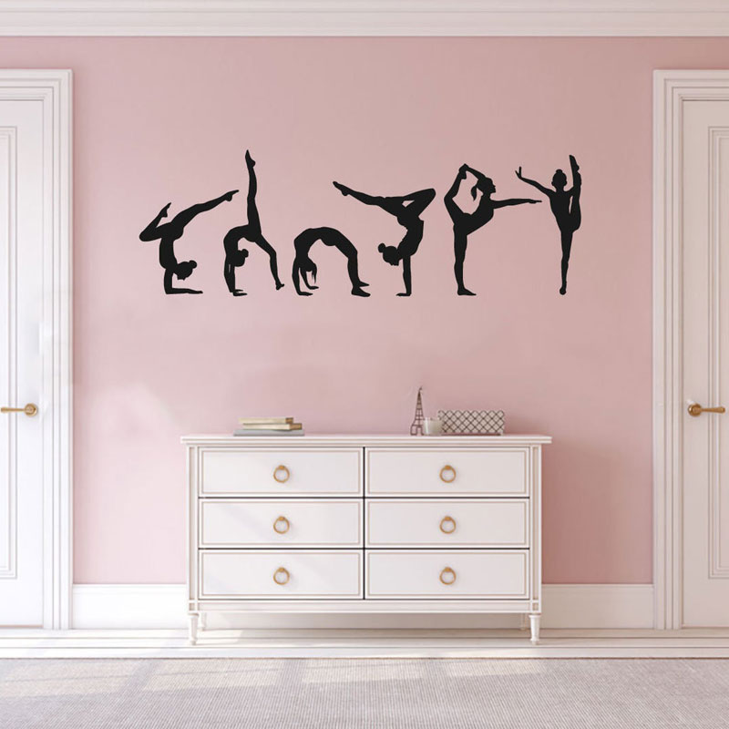 Interior Design With Wallpaper - 6'lı Set Jimnastikçi Jimnastik Duvar Sticker