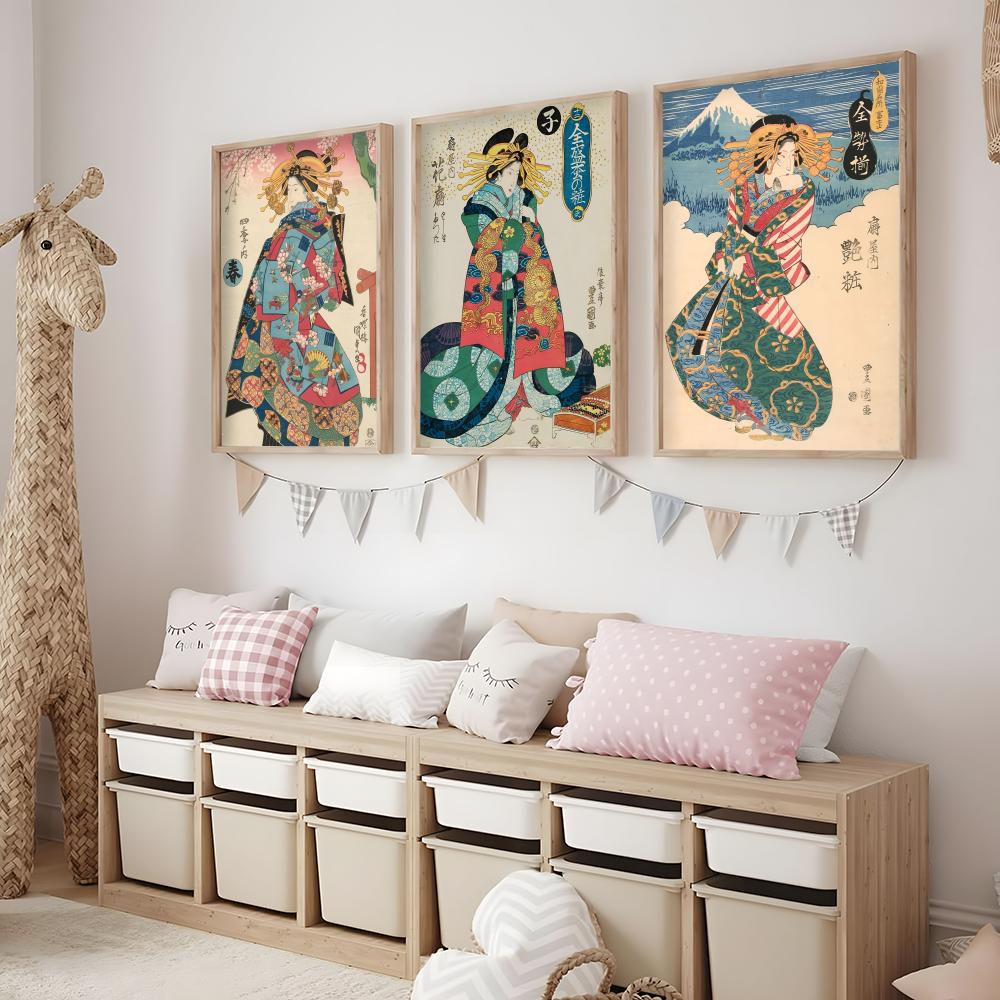 Retro Japon geyşa Posteri Mini - Interior Design With Wallpaper incelemesi ve fiyatı