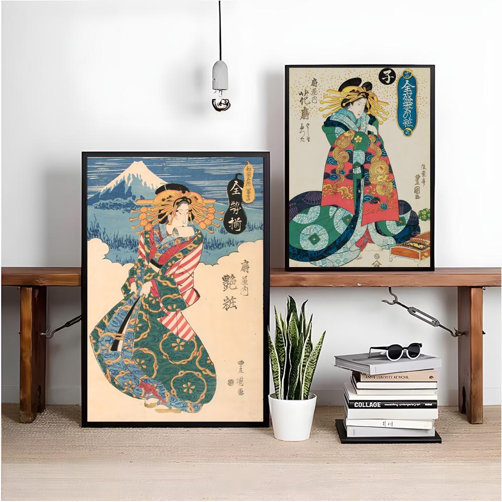 Retro Japon geyşa Posteri Mini - Interior Design With Wallpaper incelemesi ve fiyatı