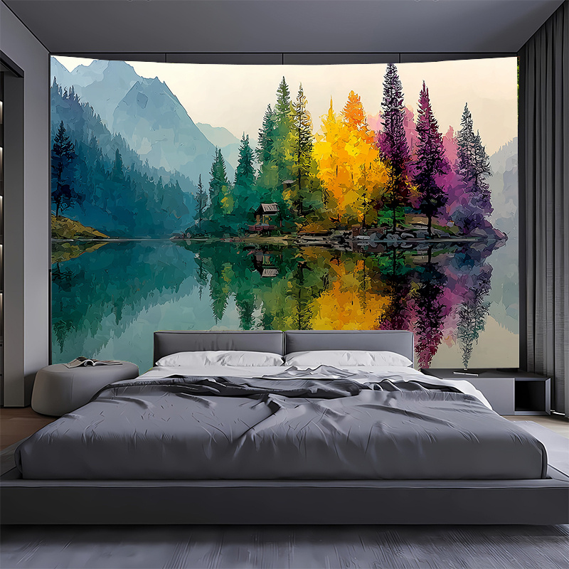 Renkli Orman Göl Duvar Resmi 2 - Interior Design With Wallpaper incelemesi ve fiyatı
