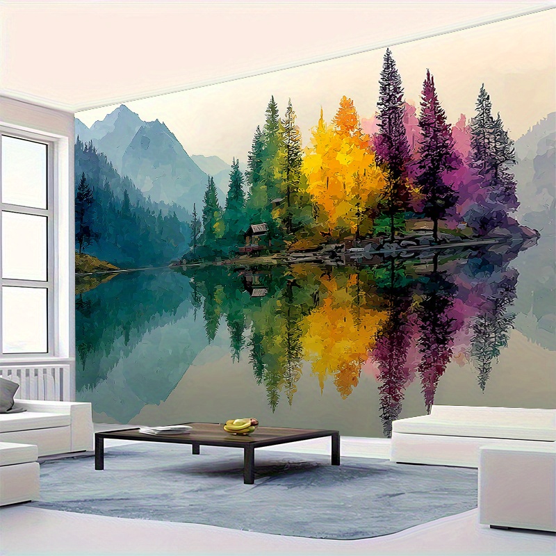 Renkli Orman Göl Duvar Resmi 2 - Interior Design With Wallpaper incelemesi ve fiyatı