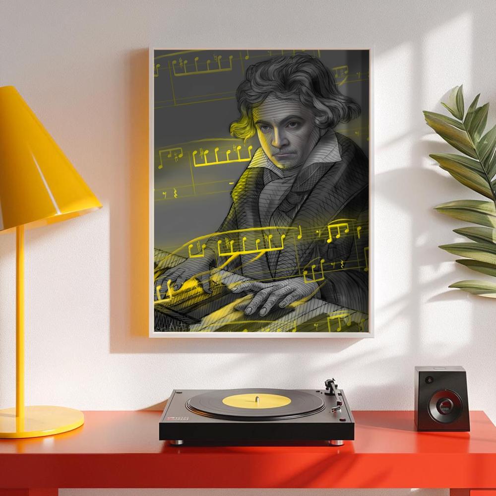 Klasik Müzik M-Mozart Posteri  - Interior Design With Wallpaper incelemesi ve fiyatı