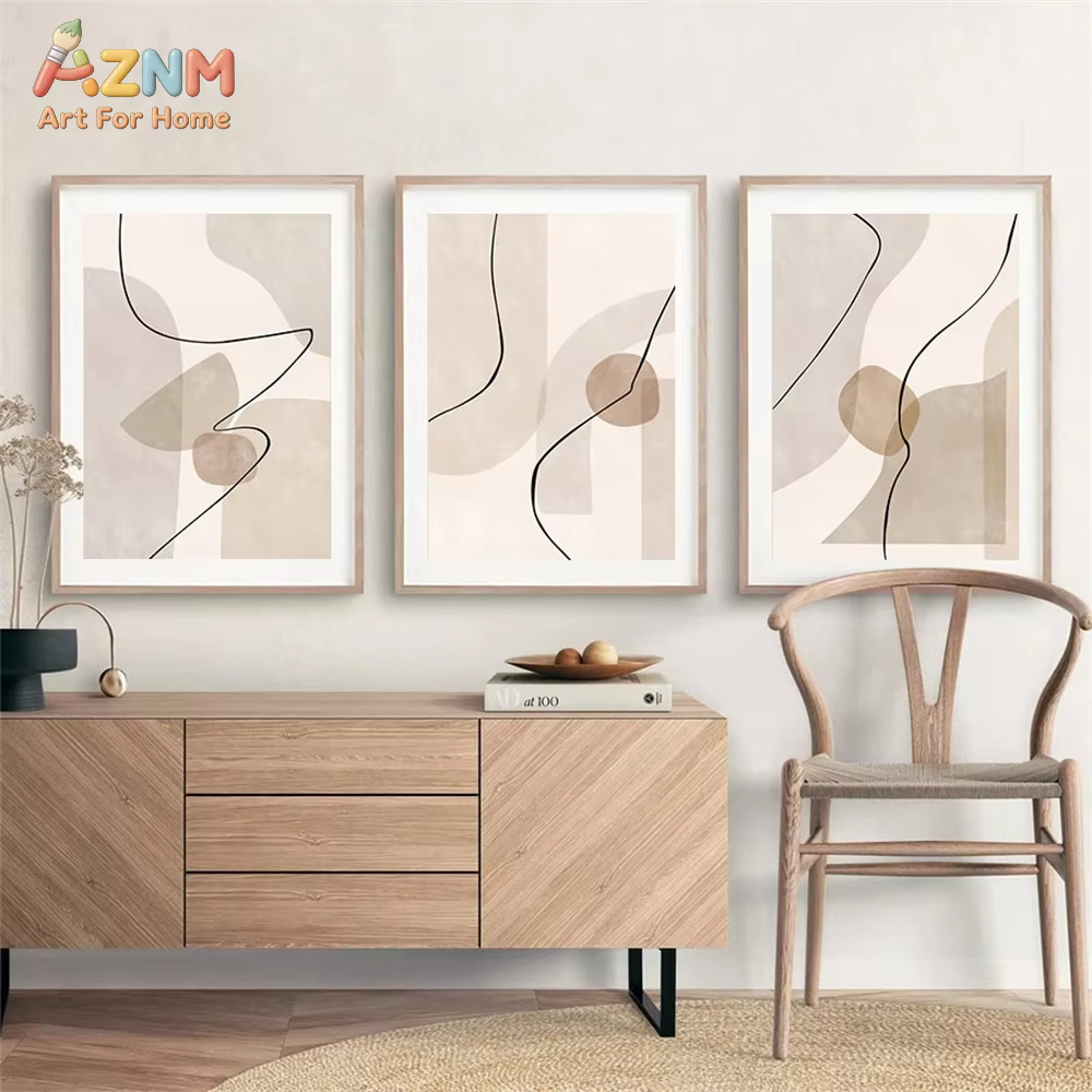 Soyut Bej Geometri Çizgi Duvar - Interior Design Home incelemesi ve fiyatı