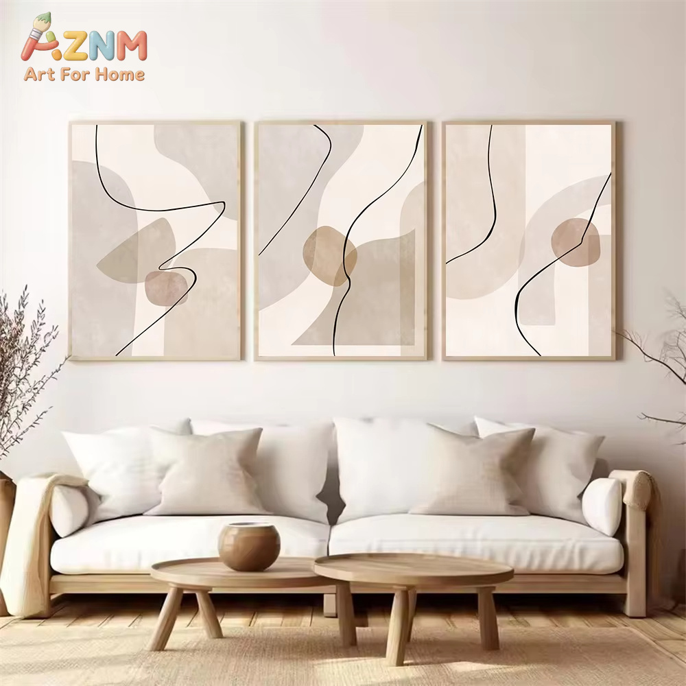 Soyut Bej Geometri Çizgi Duvar - Interior Design Home incelemesi ve fiyatı
