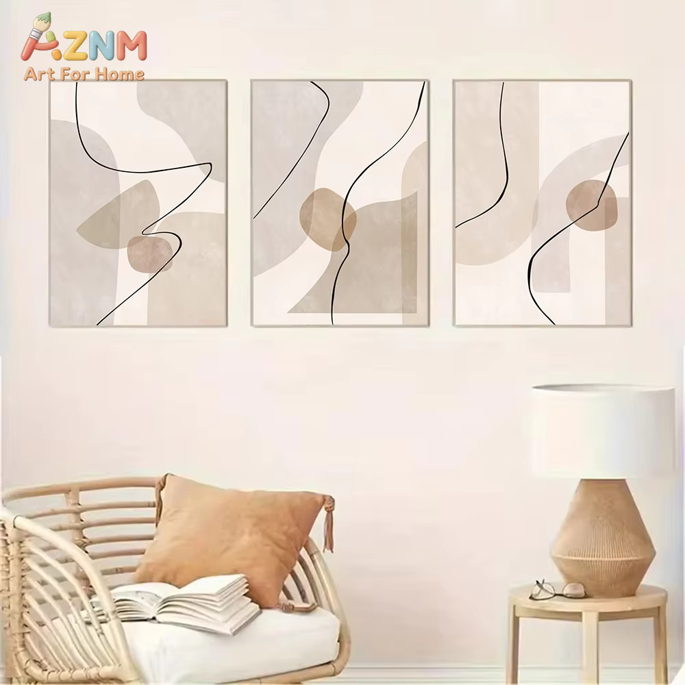 Soyut Bej Geometri Çizgi Duvar - Interior Design Home incelemesi ve fiyatı