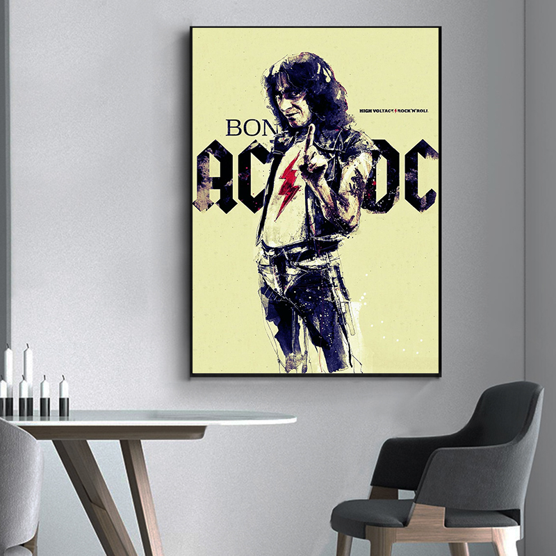 AC_DC Bant Tuval Sanat Retro P - Interior Design Sketch incelemesi ve fiyatı
