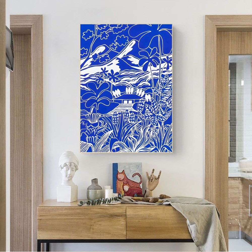 Soyut Klein mavi basit Poster  - Interior Design Sketch incelemesi ve fiyatı