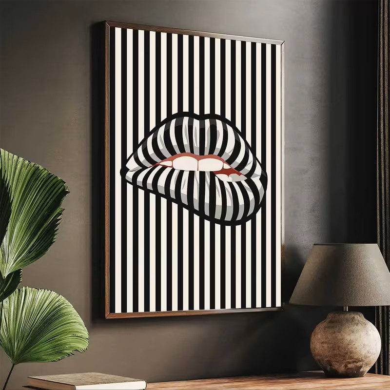 Basit ve Soyut Çizgili Dudak Ş - Interior Design Home incelemesi ve fiyatı