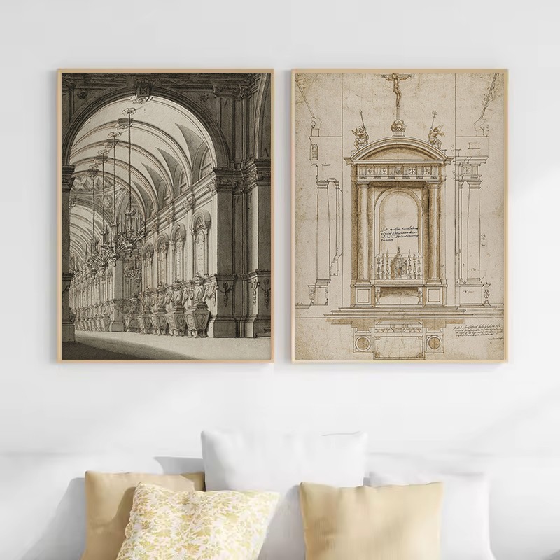 Vintage Çizim Kroki Geometrik  - Interior Design Sketch incelemesi ve fiyatı