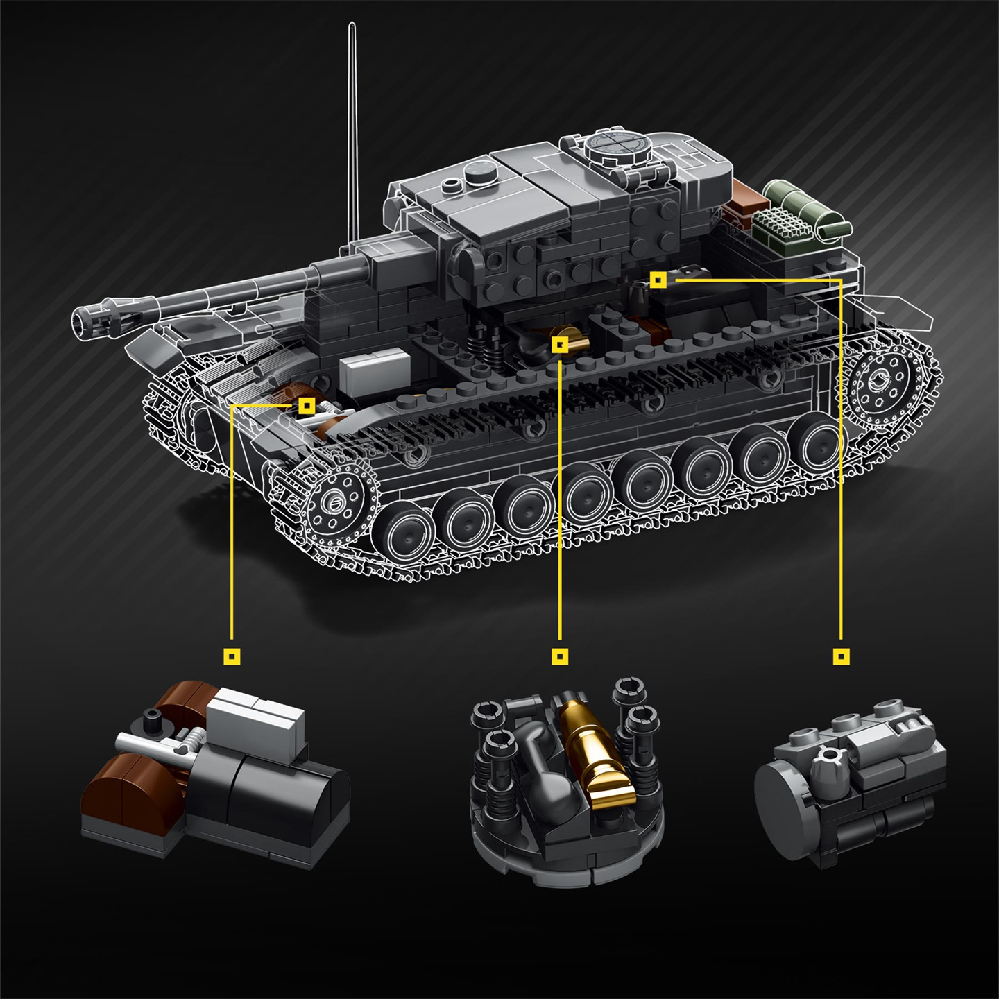 1:35 Ölçekli Tank No. 4 Tip G  - Interior Design Lego incelemesi ve fiyatı